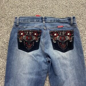 VTG Paco Jeans Womens 11 Dark Blue Denim Boot Flare Low Rise Stretch 90s Y2K 00s